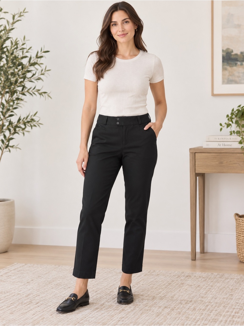 Banana Republic Sloan Fit Black Cropped Pants Size 10